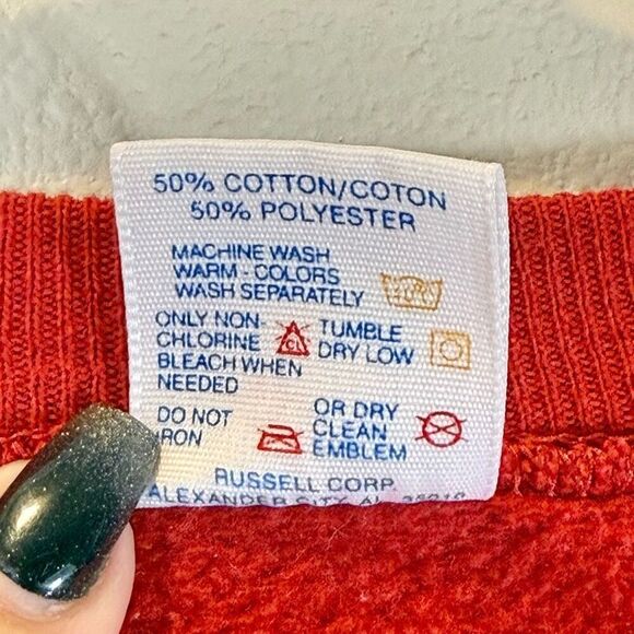 Vintage 90's JERZEES Lion Peace On Earth Christmas Sweatshirt Made in USA XL - Picture 5 of 9